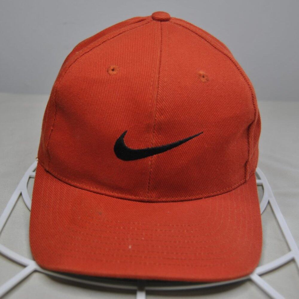 Vintage Nike Orange Snap Back Hat with Black Swoosh (90s)